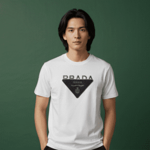 Classic White Front Printed Mens T-Shirt for Men