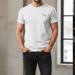 Premium White Left Side Printed Mens T-Shirt for Men