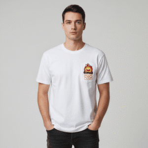 Premium White Left Side Printed Mens T-Shirt for Men