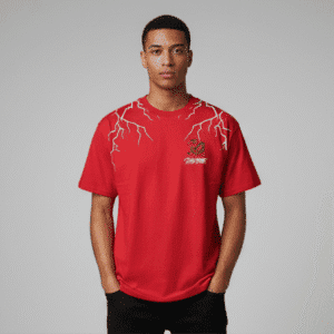 Classic Red Printed Mens T-Shirt for Men