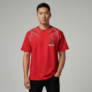 Premium Red Printed Mens T-Shirt for Men