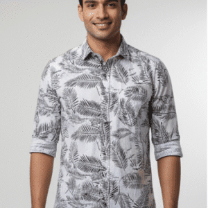 Premium White Printed Half Sleeves Mens Shirt for Men