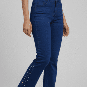 Trendy Navy Blue Straight Fit Party Wear Jeans for Women