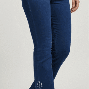 Trendy Navy Blue Straight Fit Party Wear Jeans for Women