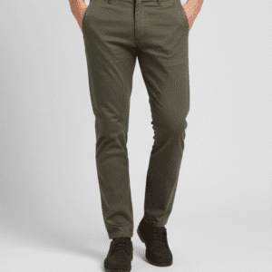 Smart Olive Green Narrow Fit Mens Pants for Men