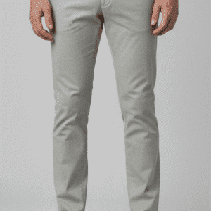 Refined Light Grey Narrow Fit Mens Pants for Men