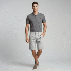 Elegant Grey Printed Plane Short Mens Shorts for Men