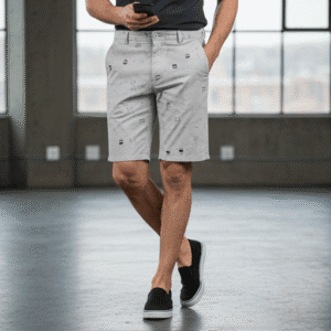 Stylish Grey Printed Plane Short Mens Shorts for Men