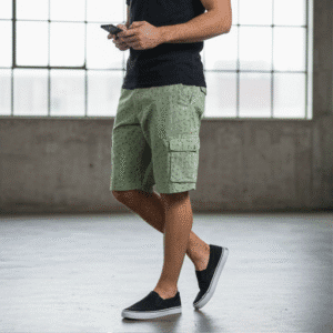 Elegant Green Printed Plane Short Mens Shorts for Men