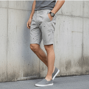 Elegant Grey Printed Plane Short Mens Shorts for Men