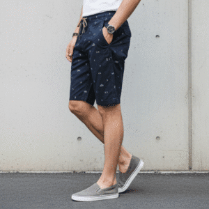 Premium Navy Blue Mens Elastic Short Mens Shorts for Men