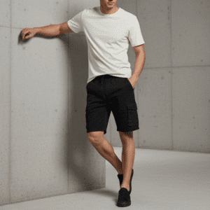 Stylish Black Mens Elastic Short Mens Shorts for Men