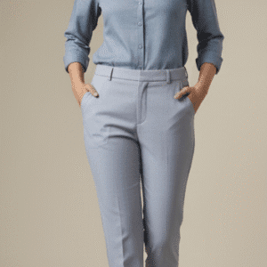 Smart Light Grey Narrow Fit Formal Trouser for Women