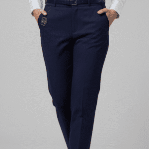 Smart Navy Blue Narrow Fit Formal Trouser for Women