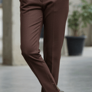 Smart Dark Brown Narrow Fit Formal Trouser for Women