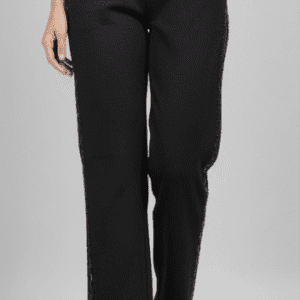Elegant Black Straight Fit Party W/Jeggings for Women