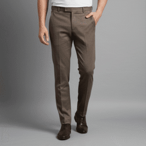 Modern Dark Brown Narrow Fit Mens Formal Pants for Men