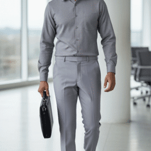 Trendy Gray Narrow Fit Mens Formal Pants for Men
