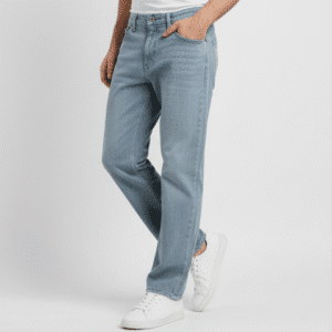 Smart Light Grey Satraight Fit Mens Jeans for Men