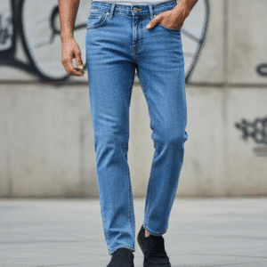 Refined Light Blue Regular Fit Mens Jeans for Men