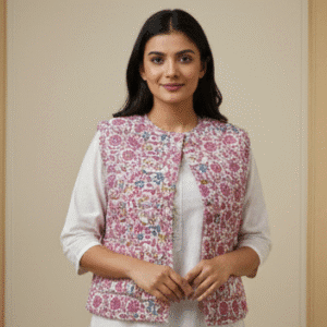 Elegant White Full Sleeves Printed Jacket for Women