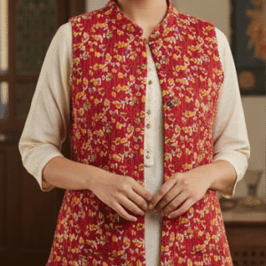 Elegant Maroon Full Sleeves Printed Jacket for Women