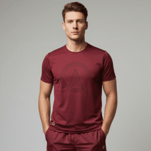 Elegant Maroon R- Neck C-Printed Mens T-Shirts for Men