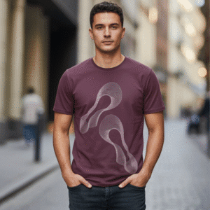 Stylish Maroon R- Neck C-Printed Mens T-Shirts for Men