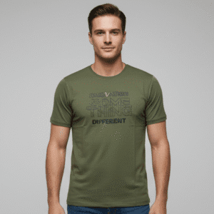 Trendy Green R- Neck C-Printed Mens T-Shirts for Men