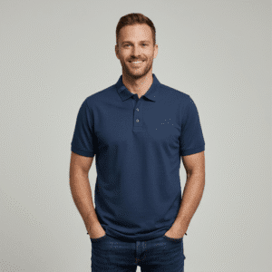 Smart Navy Blue Polo Nack Mens T-Shirts for Men