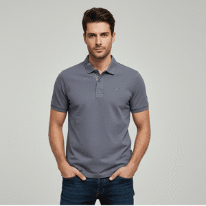 Classic Grey Polo Nack Mens T-Shirts for Men