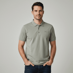 Trendy Light Green Polo Nack Mens T-Shirts for Men