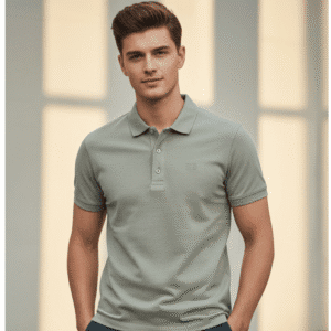 Refined Light Green Polo Nack Mens T-Shirts for Men