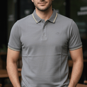 Trendy Grey Polo Nack Mens T-Shirts for Men