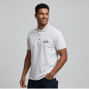 Elegant White Polo Nack Mens T-Shirts for Men
