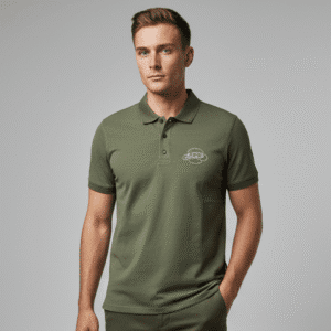 Modern Dark Green Polo Nack Mens T-Shirts for Men