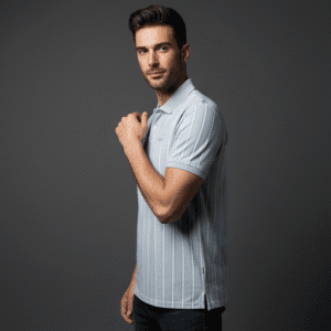 Classic Light Grey Polo Nack Mens T-Shirts for Men