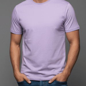 Elegant Lavender Plain Mens T-Shirt for Men