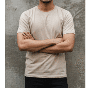 Exclusive Beige Plain Mens T-Shirt for Men