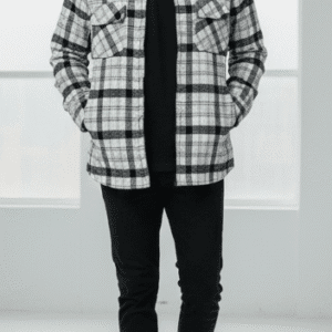 Refined Grey Zipper Mens Jacket for Men