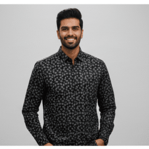 Modern Black Casual Full Sleeves Printed Shirt Mens Shirt for Men