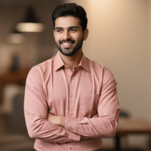 Modern Pink Plain Full Sleeves Mens Shirt for Men