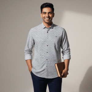 Refined Off White Casual Full Sleeves Printed Shirt Mens Shirt for Men