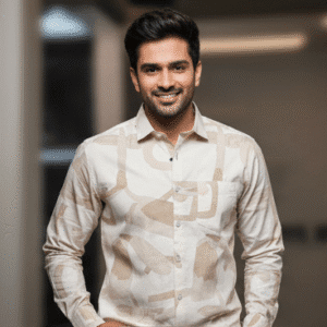 Refined Cream Casual Full Sleeves Printed Shirt Mens Shirt for Men