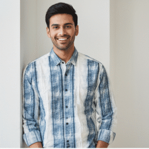 Stylish Blue Casual Full Sleeves Printed Shirt Mens Shirt for Men