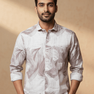 Stylish Coffe Casual Full Sleeves Printed Shirt Mens Shirt for Men