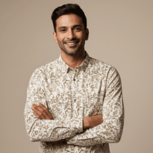 Stylish Cream Casual Full Sleeves Printed Shirt Mens Shirt for Men