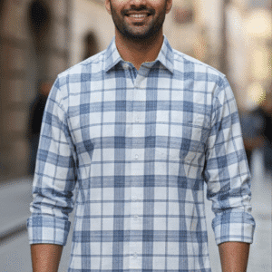 Premium Blue Checks Shirt Mens Shirt for Men