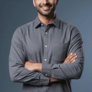 Trendy Grey Plain Full Sleeves Mens Shirt for Men