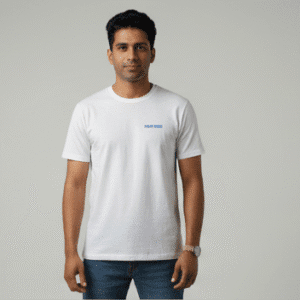 Trendy White Front Printed Mens Tshirt for Men
